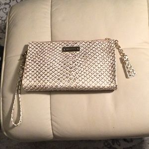 Brahmin all leather gold purse with wristlet and tassel